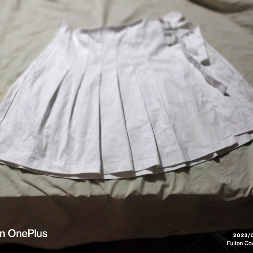 New White Tennis Skirt size Large